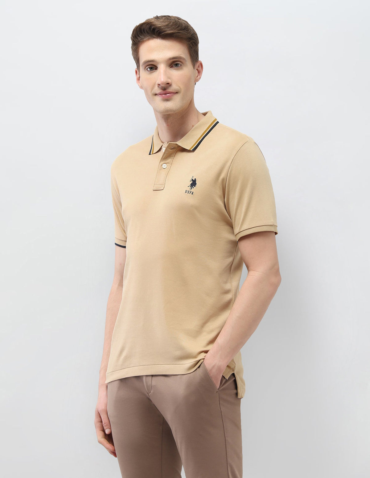 Solid Slim Fit Polo Shirt USP0