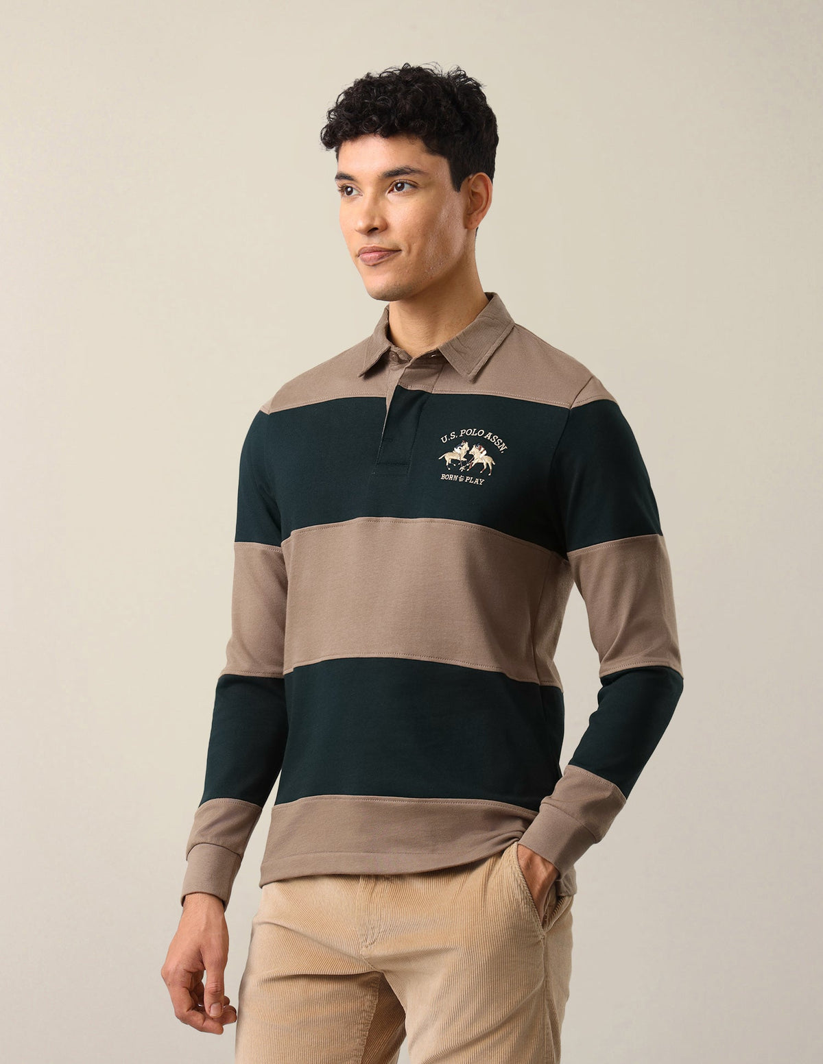 Horizontal Striped Slim Fit Polo Shirt USP0