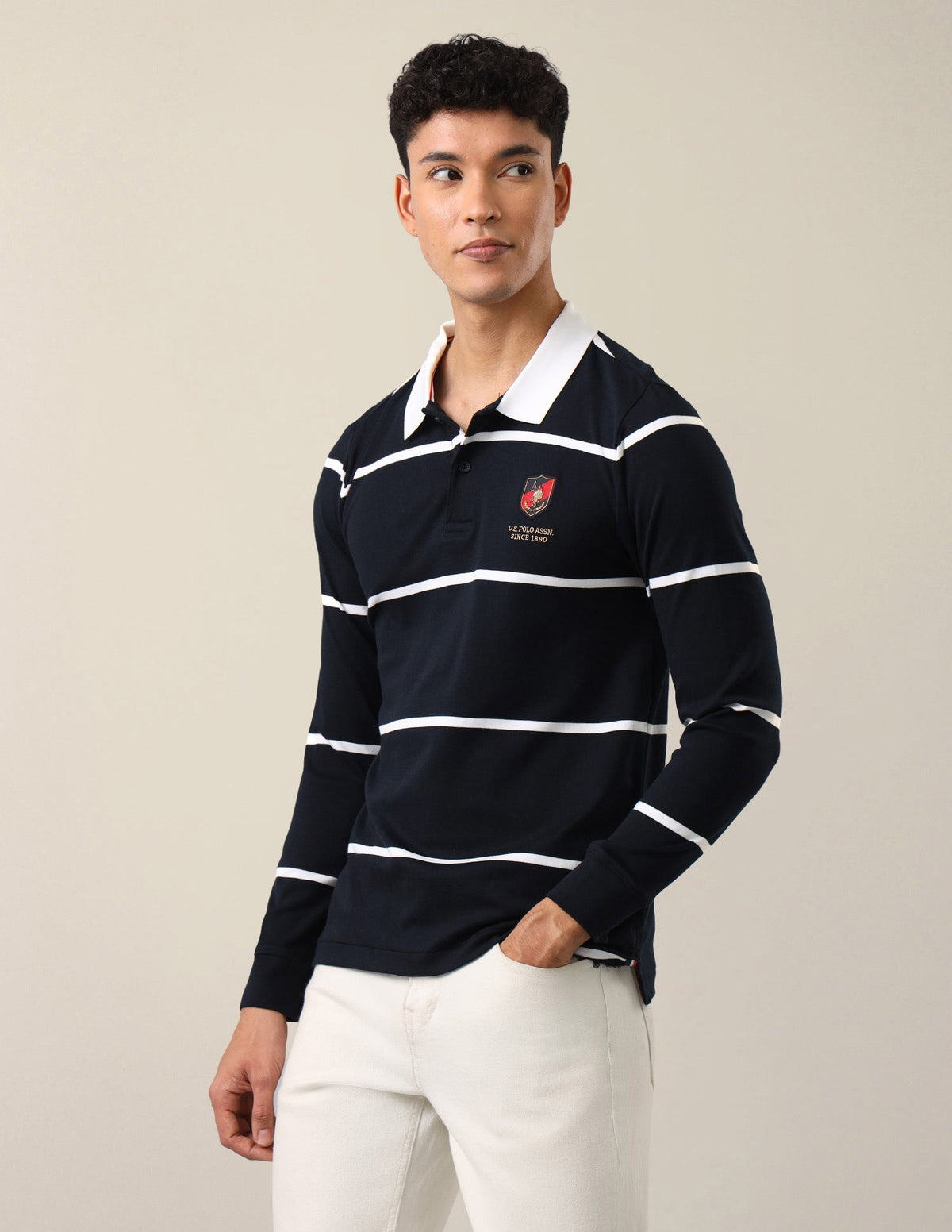 Horizontal Striped Slim Fit Polo Shirt USP0
