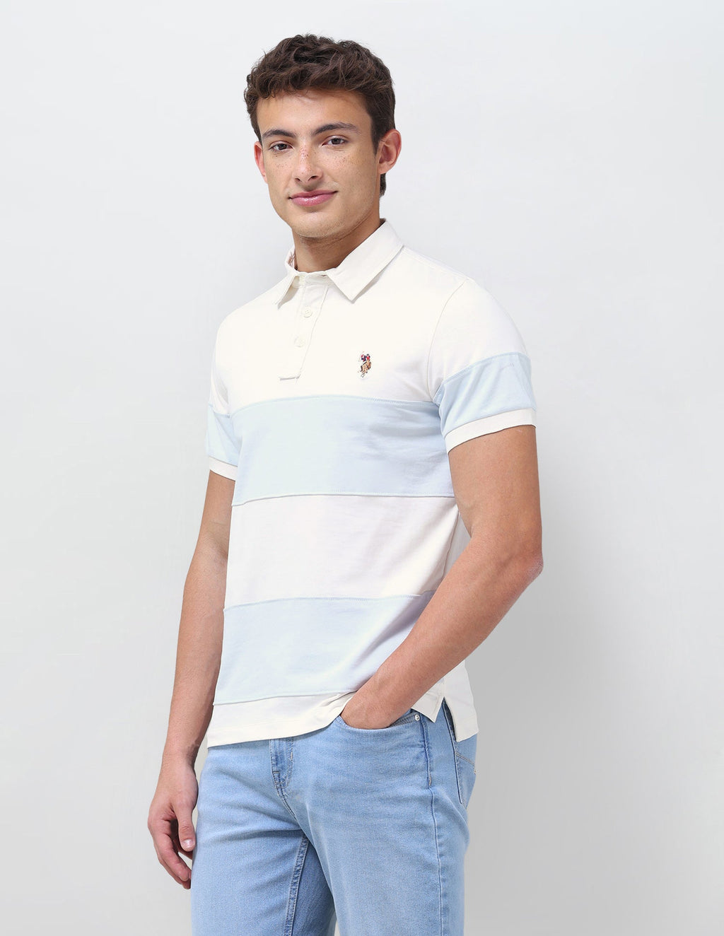 Colourblocked Slim Fit Polo Shirt USP0