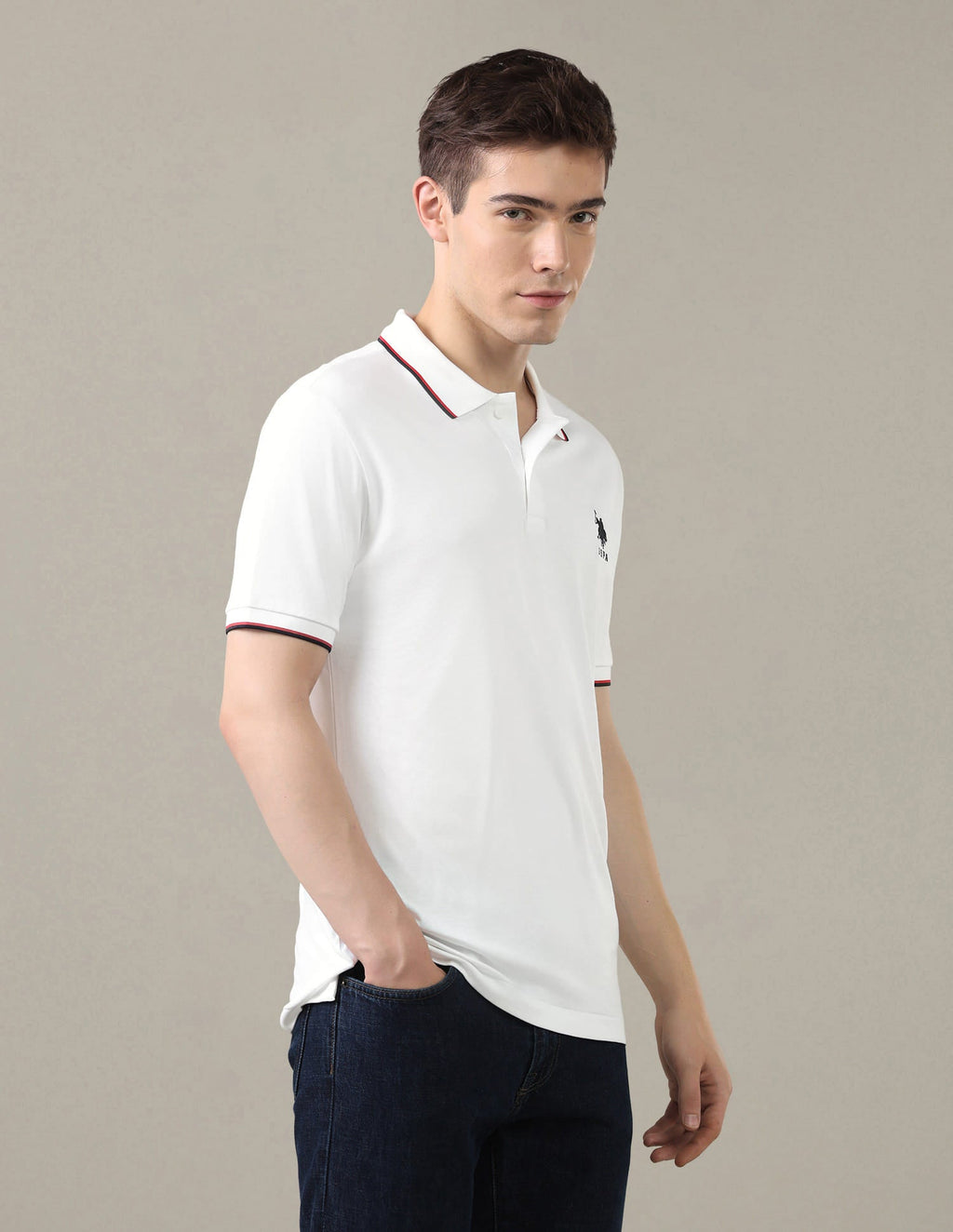 Solid Slim Fit Polo Shirt USP0