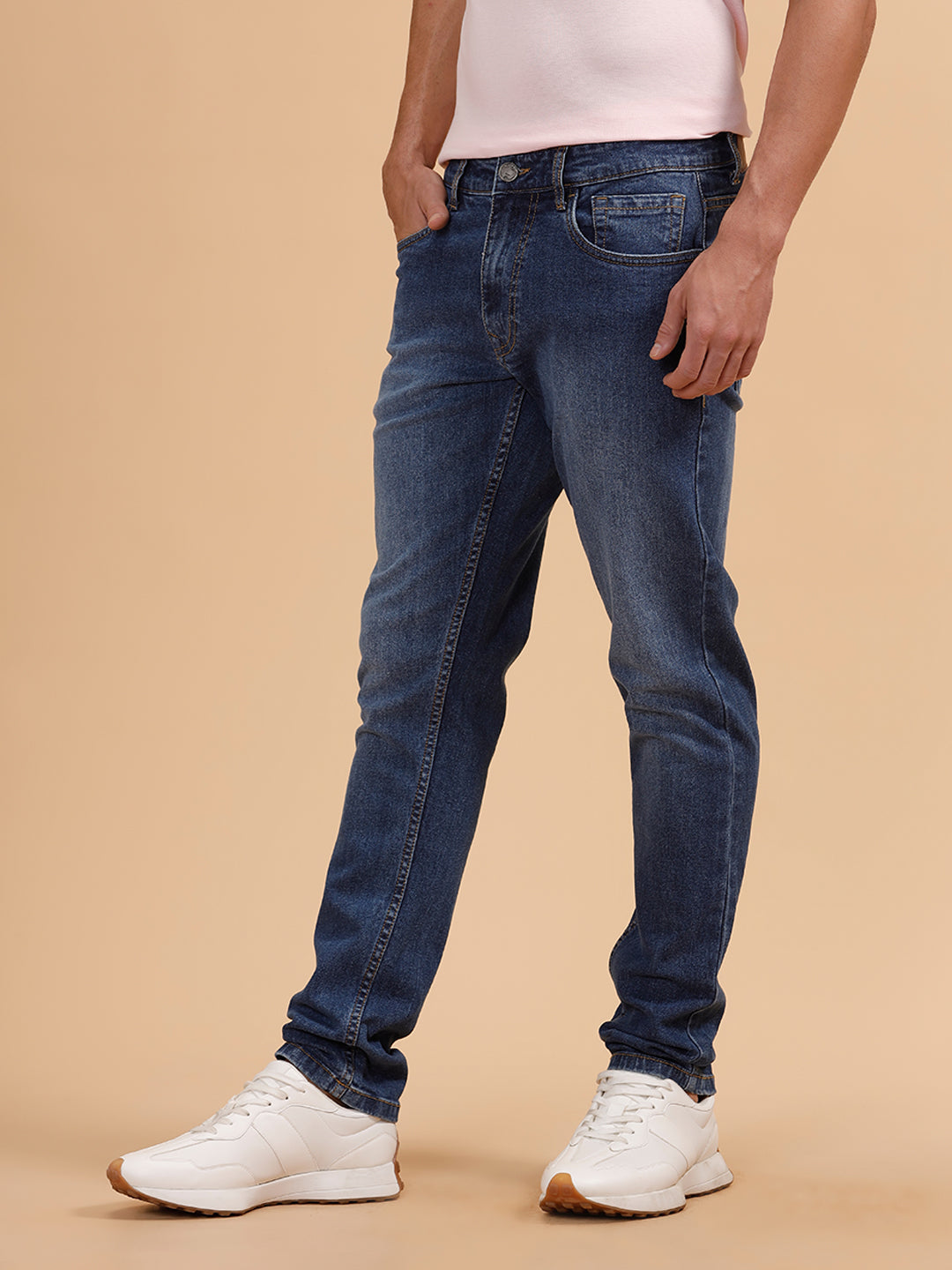 Casual Heavy Fade Slim Fit Jeans | Blue