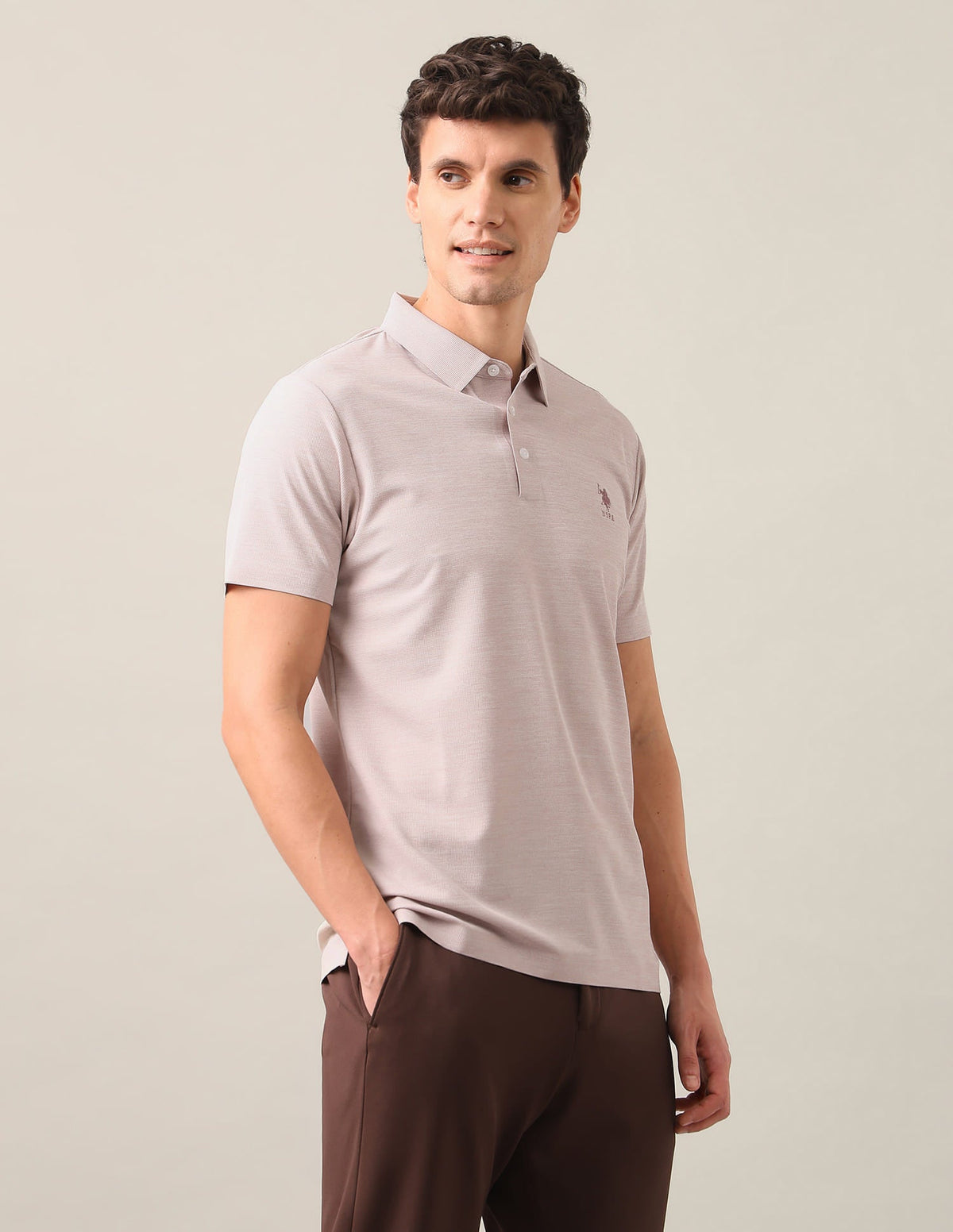 Solid Slim Fit Polo Shirt USP0