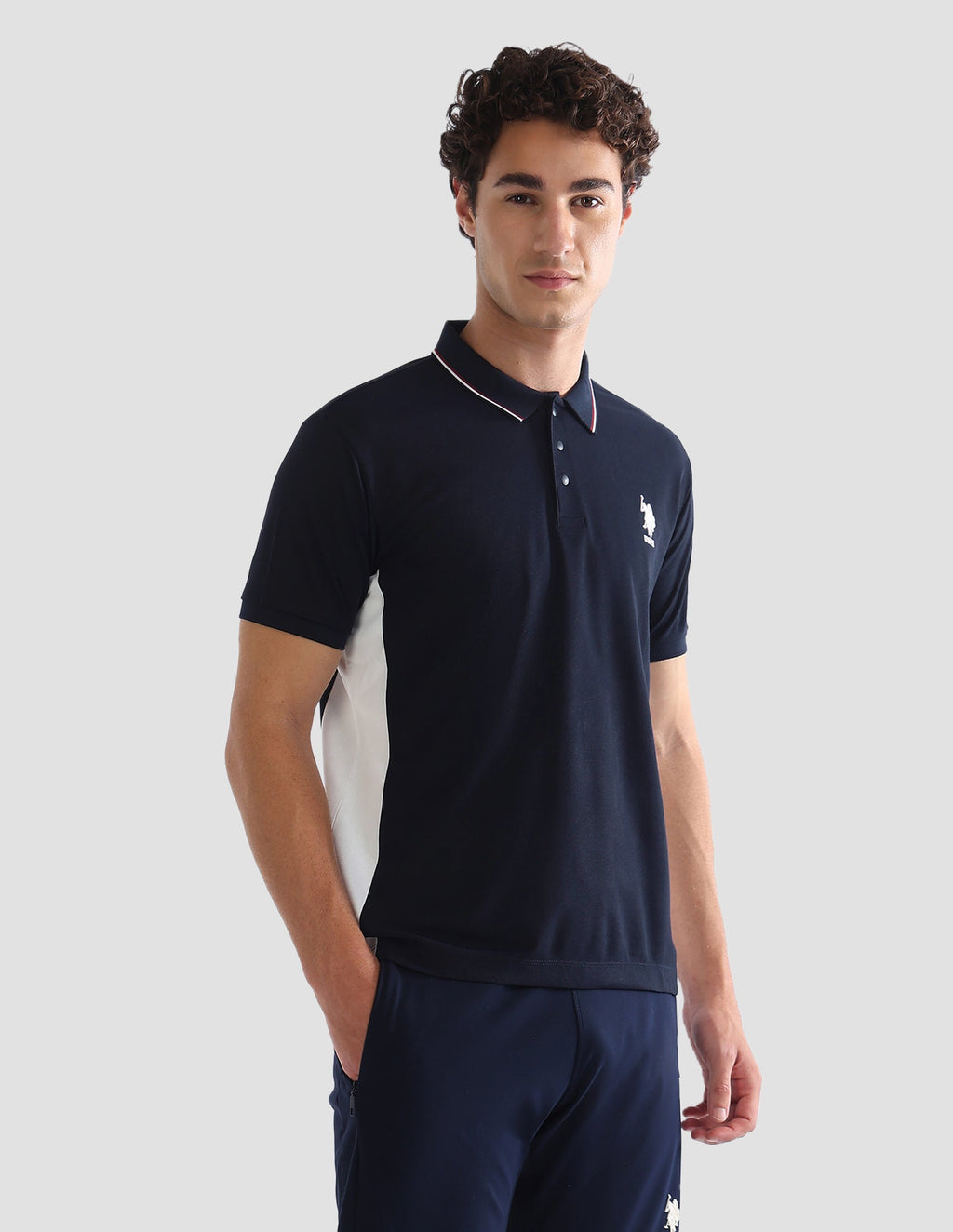 Solid Slim Fit Active Polo Shirt USP0