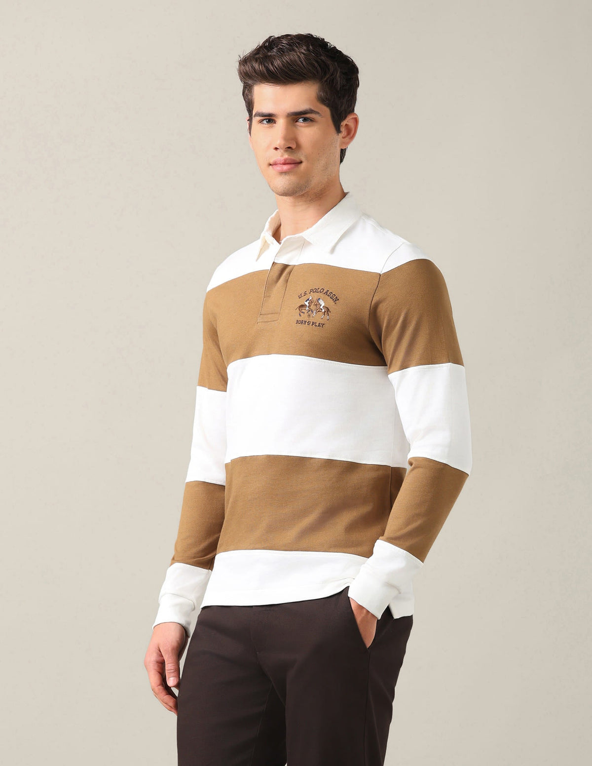 Horizontal Striped Slim Fit Polo Shirt USP0