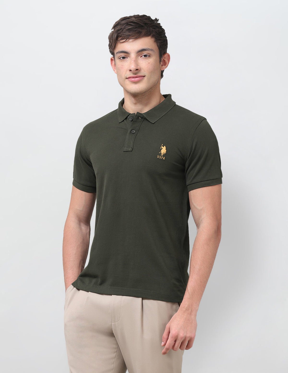 Solid Slim Fit Polo Shirt USP0