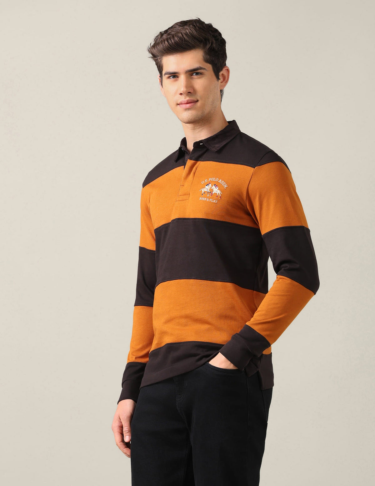 Horizontal Striped Slim Fit Polo Shirt USP0