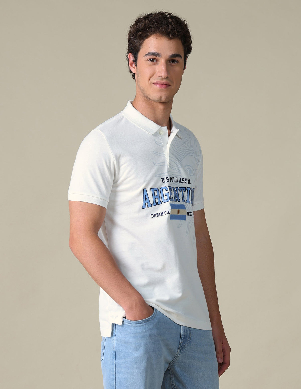 Typographic Slim Fit Polo Shirt USP0
