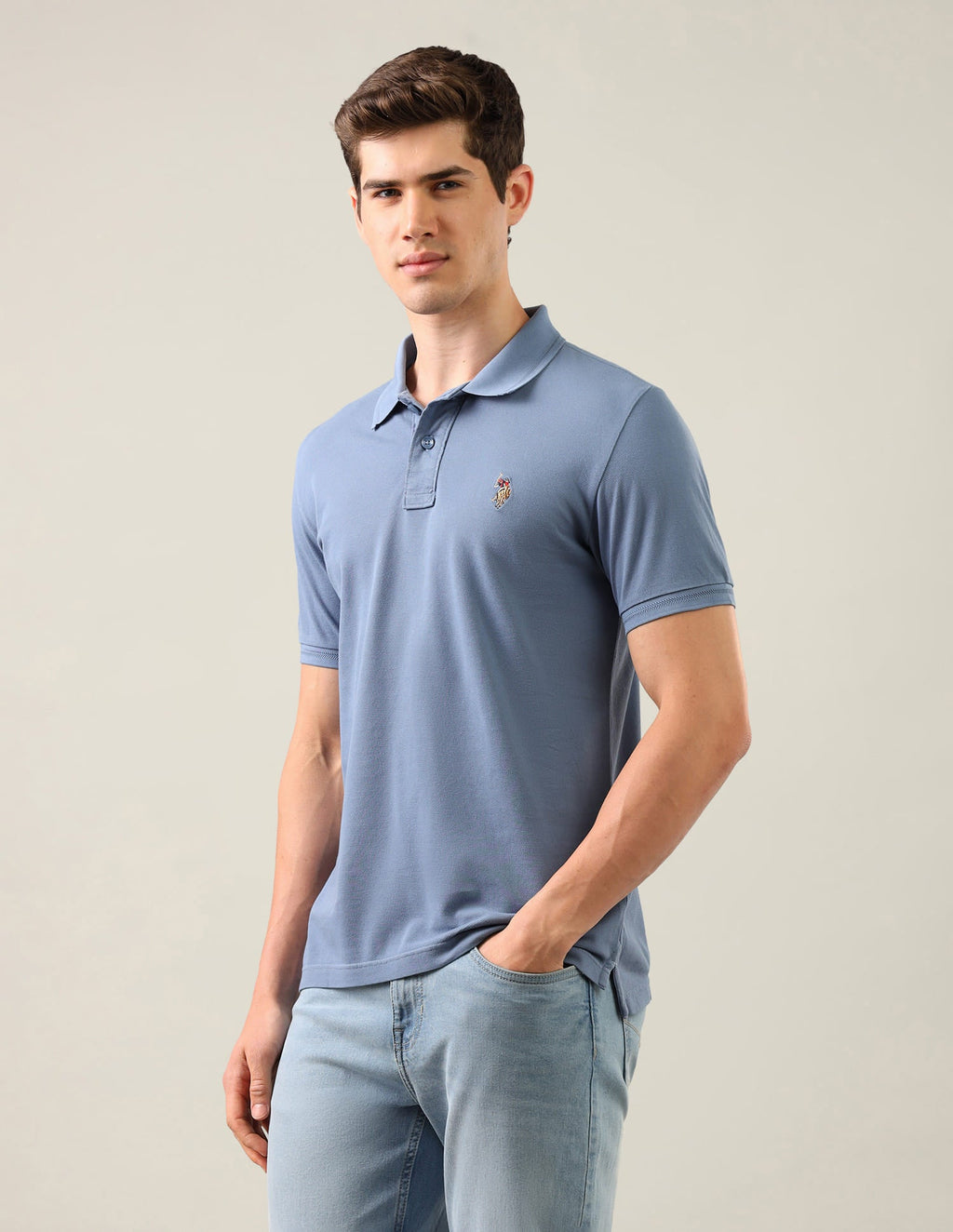 Solid Slim Fit Polo Shirt USP0