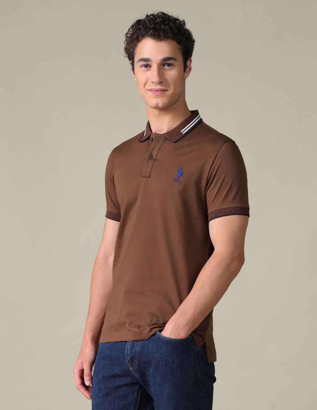 Regular Fit Solid Polo Shirt USP0