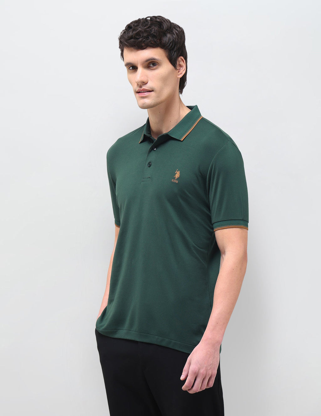 Slim Fit Solid Polo Shirt USP0