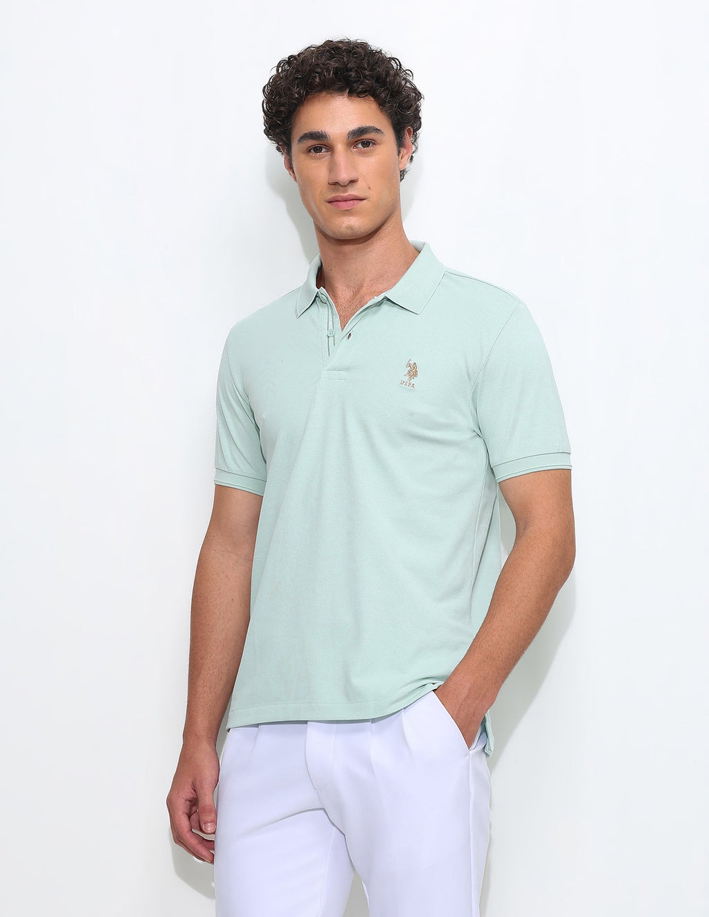 Solid Slim Fit Polo Shirt USP0