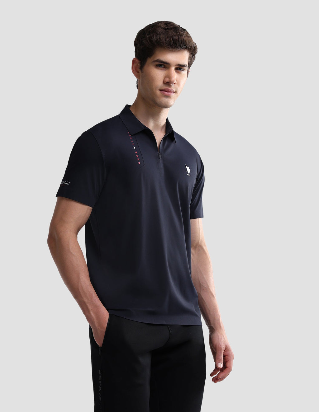 Solid Slim Fit Active Polo Shirt USP0