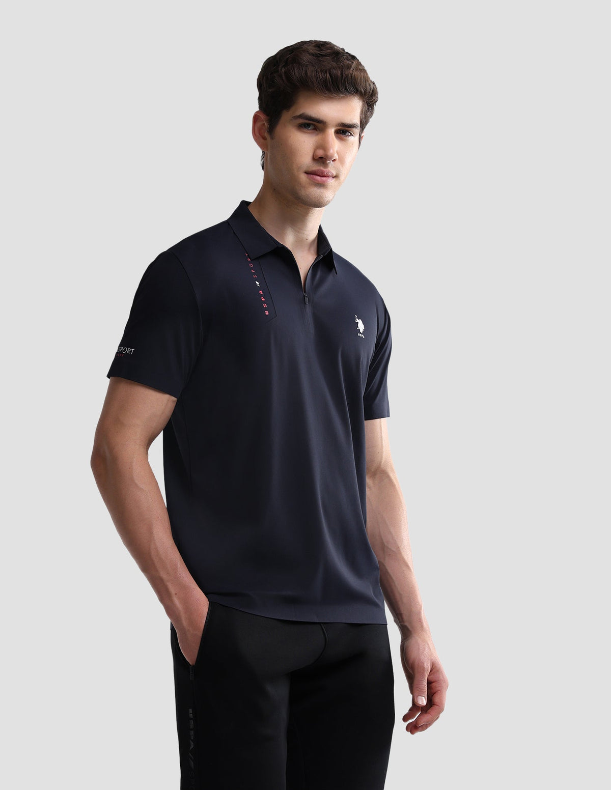 Solid Slim Fit Active Polo Shirt USP0