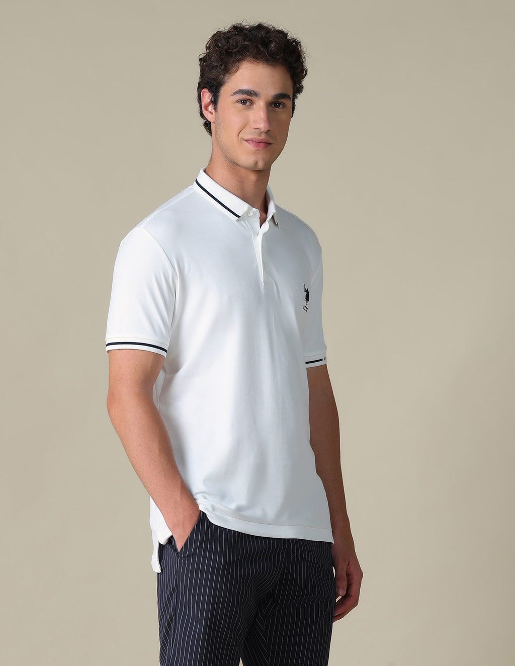 Regular Fit Solid Polo Shirt USP0