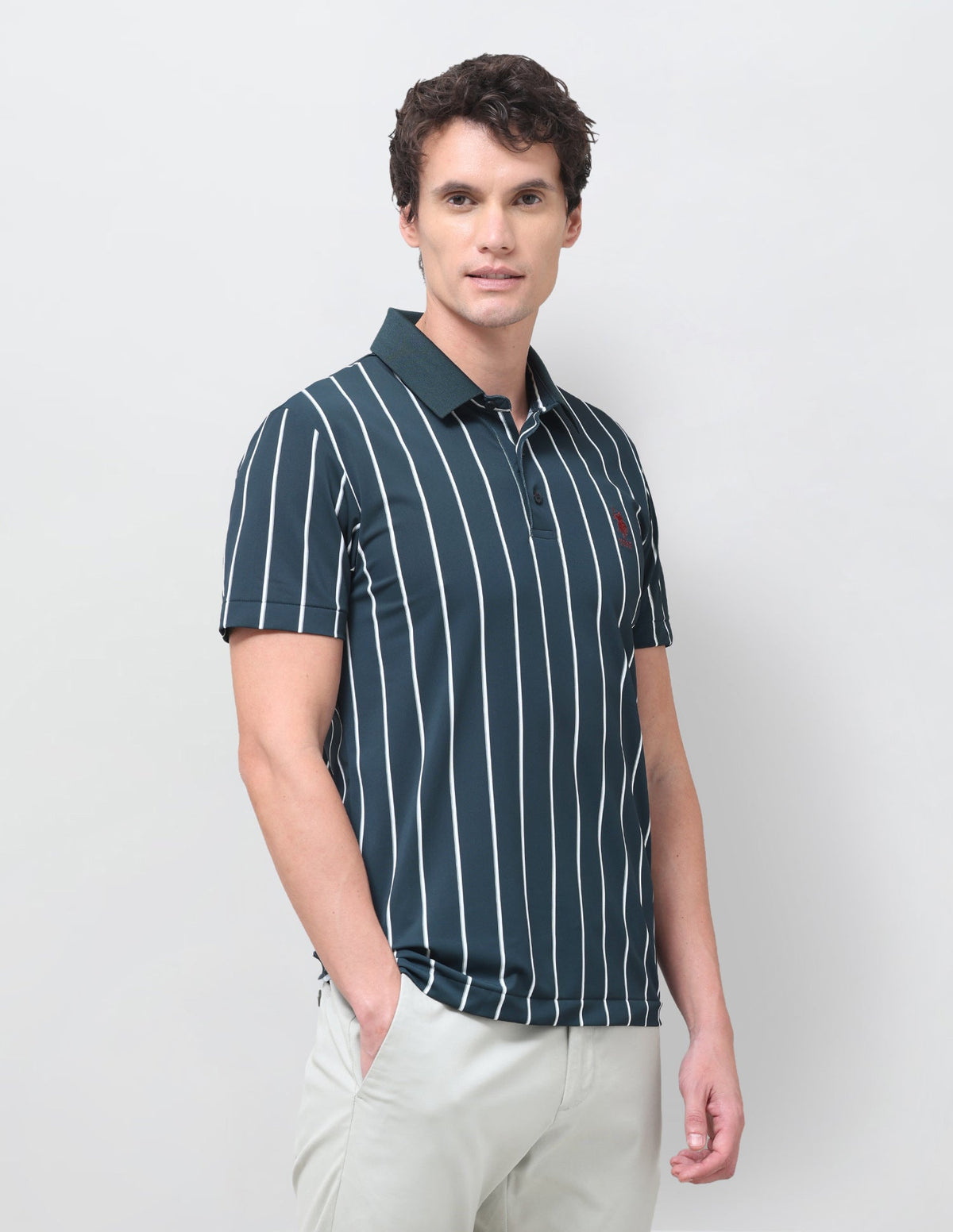 Vertical Striped Slim Fit Polo Shirt USP0