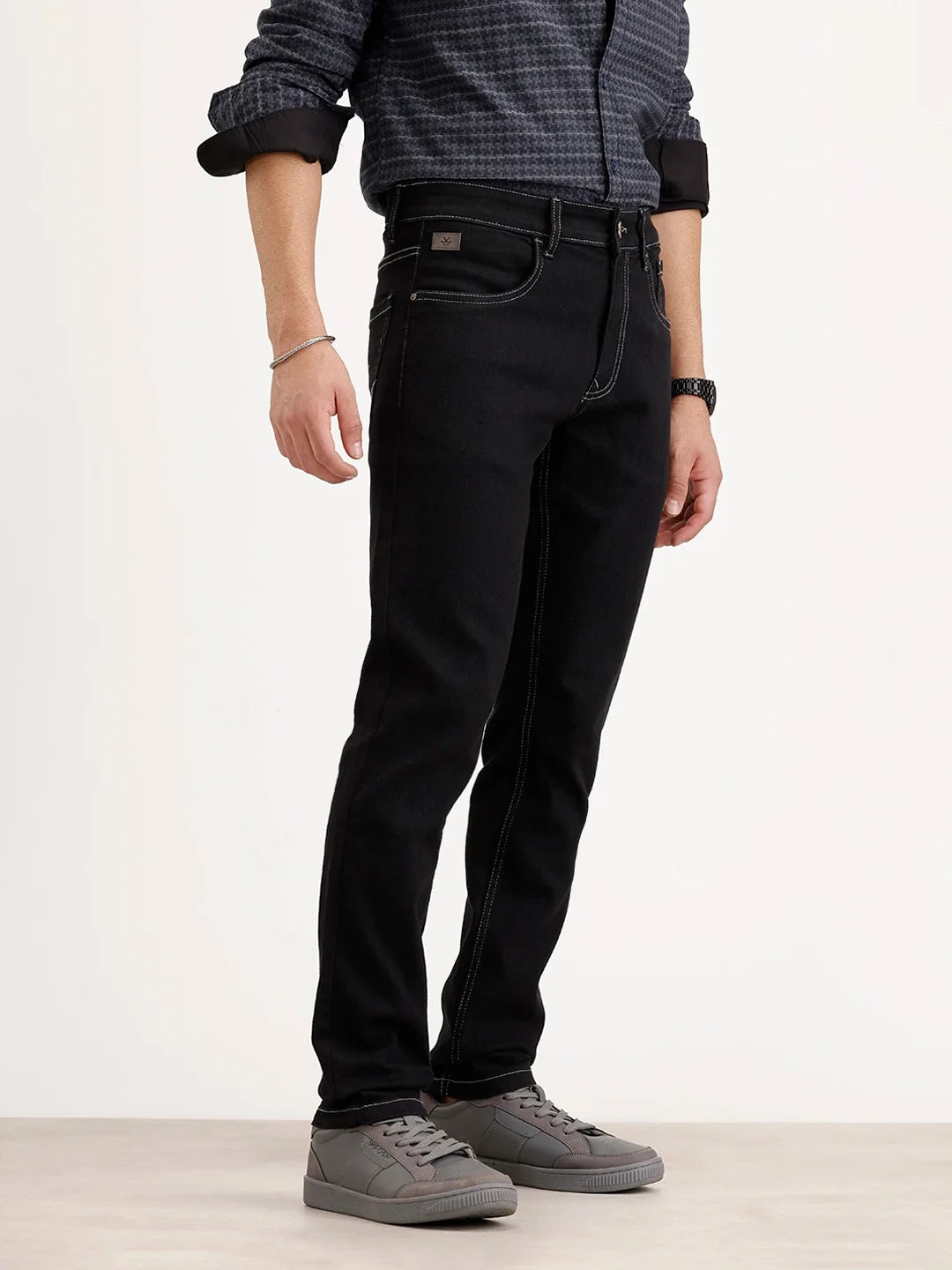 Solid Slim Fit Denim Jeans | Black