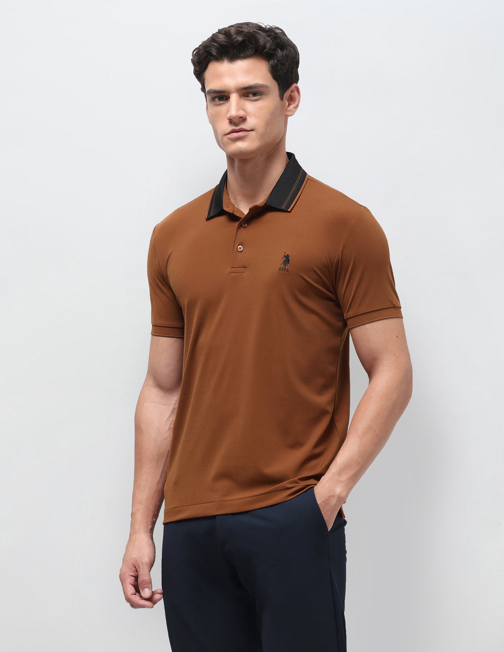 Solid Slim Fit Polo Shirt USP0