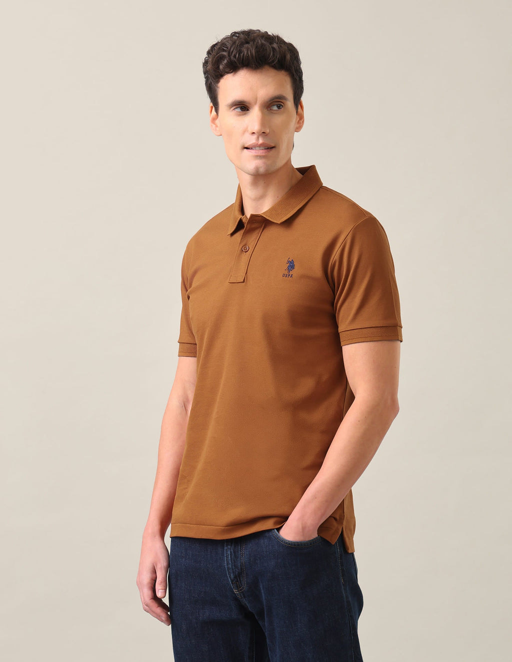 Graphic Printed Slim Fit Polo Shirt USP0