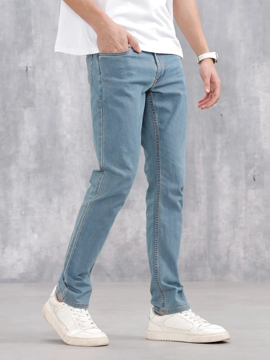 Men's Casual Slim Fit Jeans | Med Stone