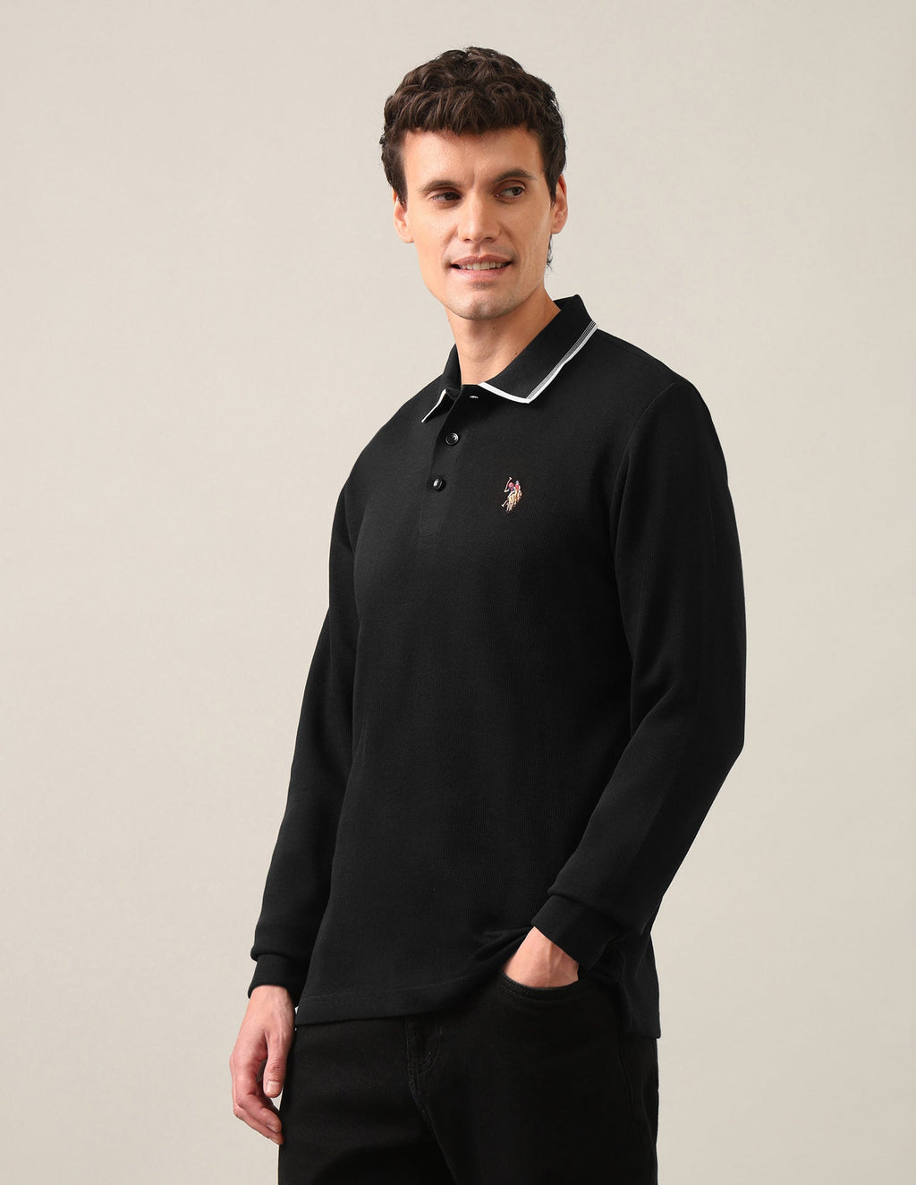 Solid Slim Fit Polo Shirt USP0