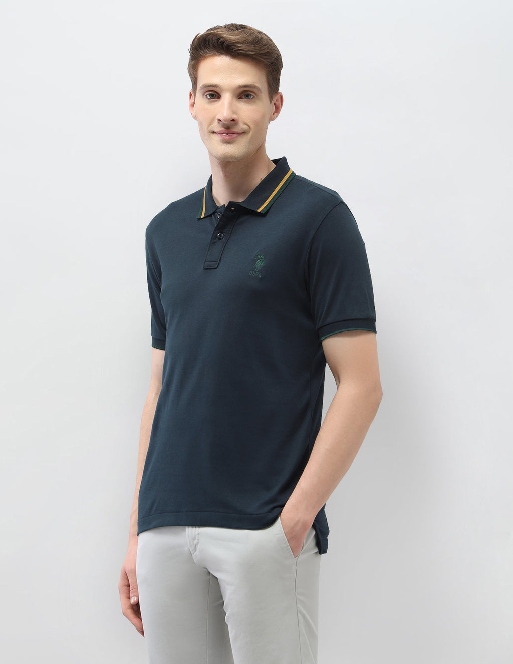 Solid Slim Fit Polo Shirt USP0