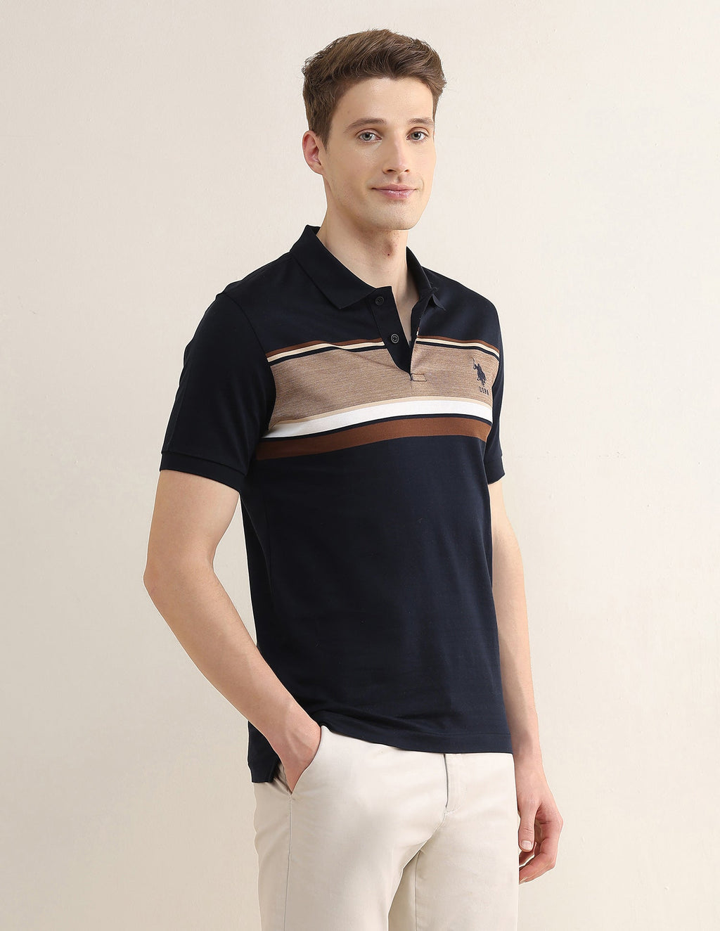 Colourblocked Slim Fit Polo Shirt USP0