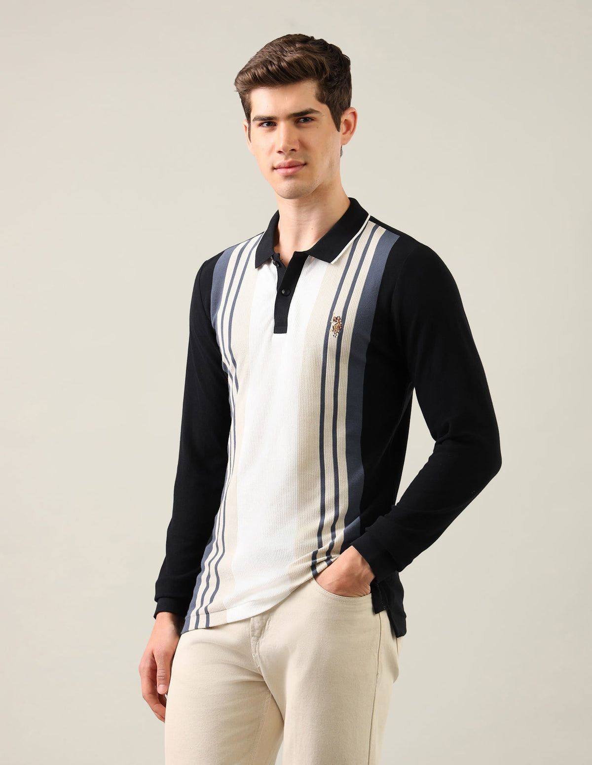 Vertical Striped Slim Fit Polo Shirt USP0