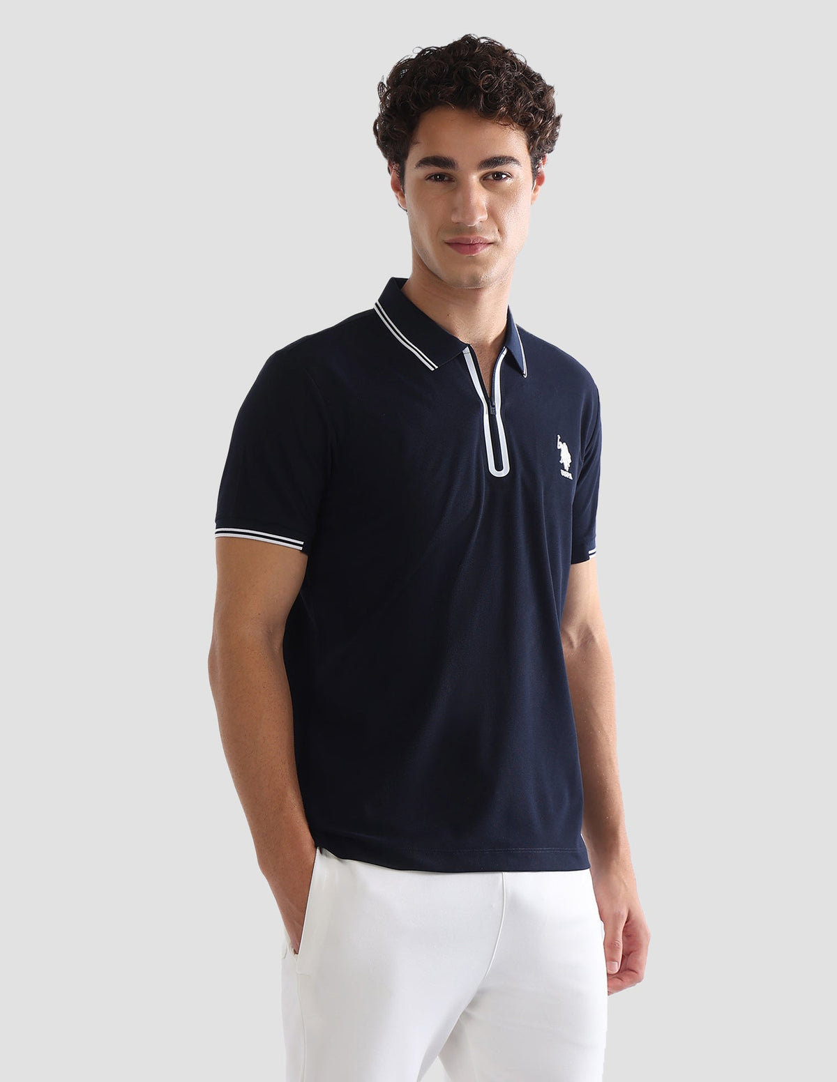 Solid Slim Fit Active Polo Shirt USP0