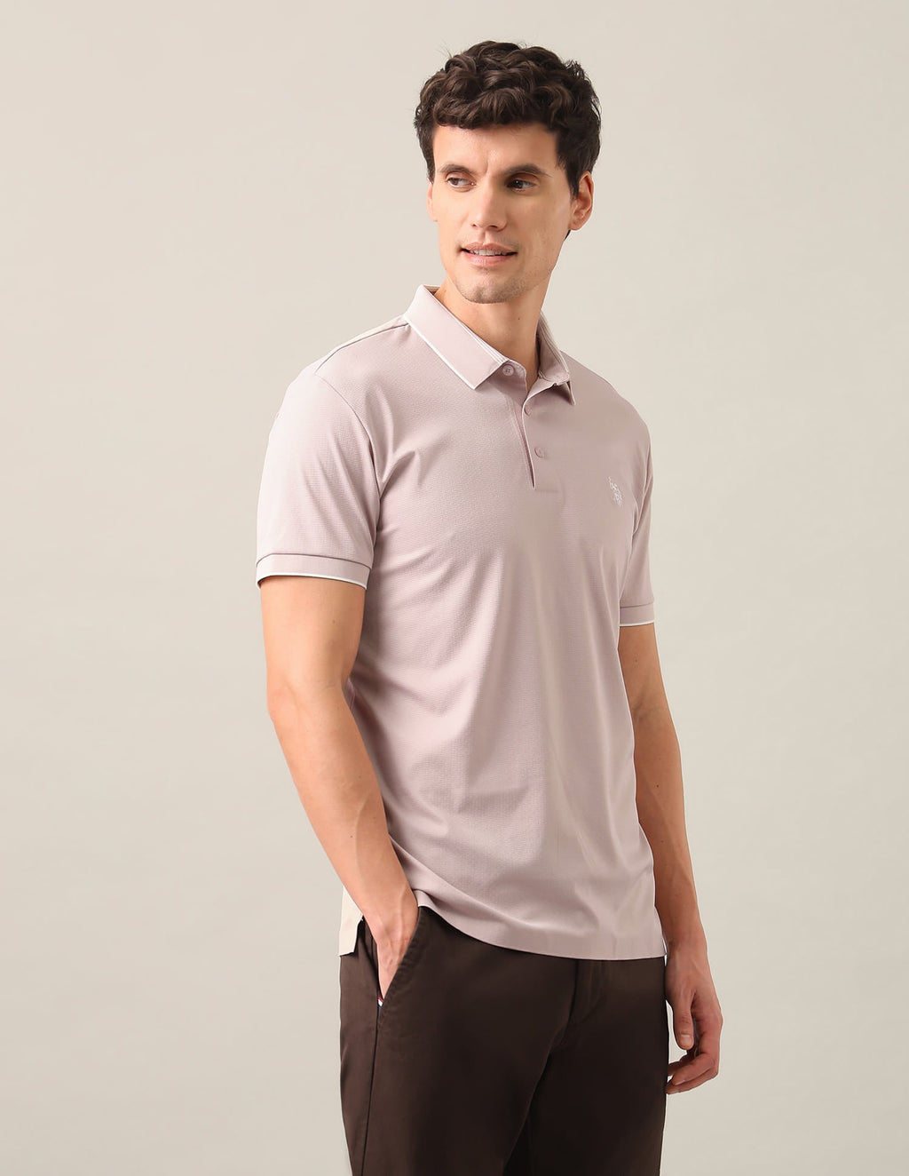 Solid Slim Fit Polo Shirt USP0