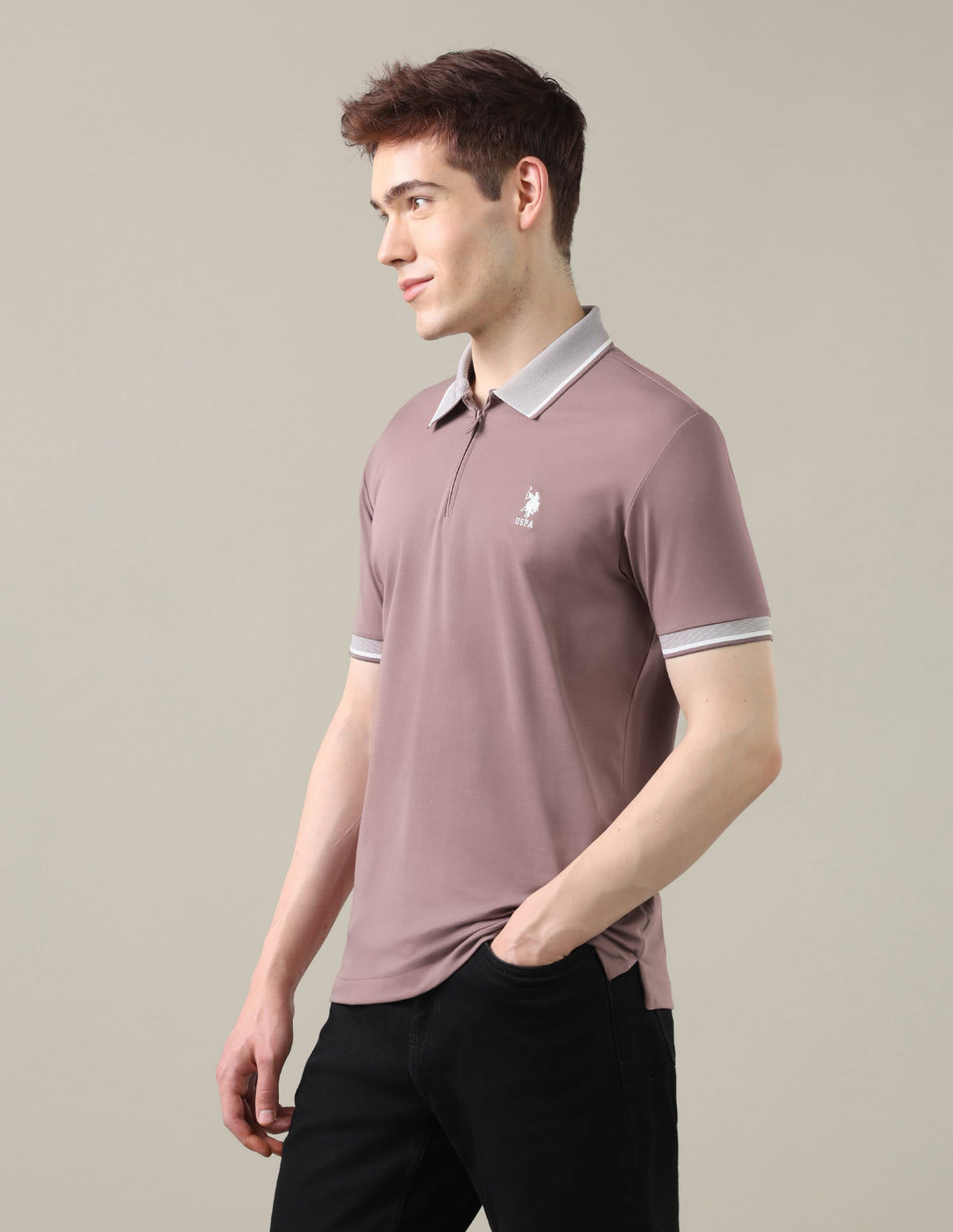 Solid Slim Fit Polo Shirt USP0