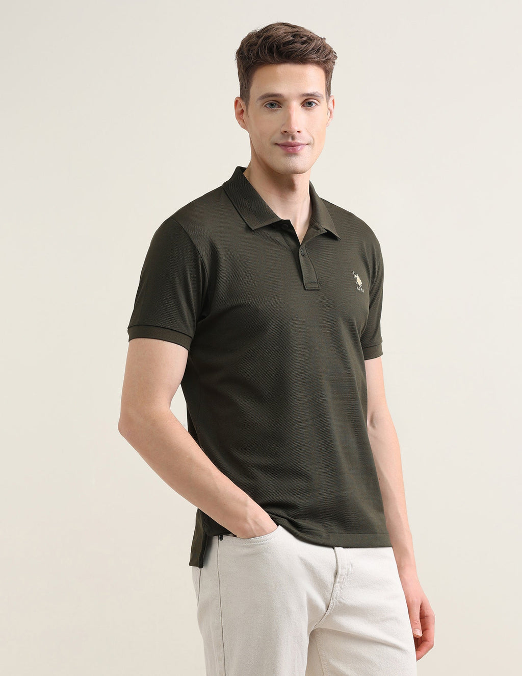Solid Slim Fit Polo Shirt USP0