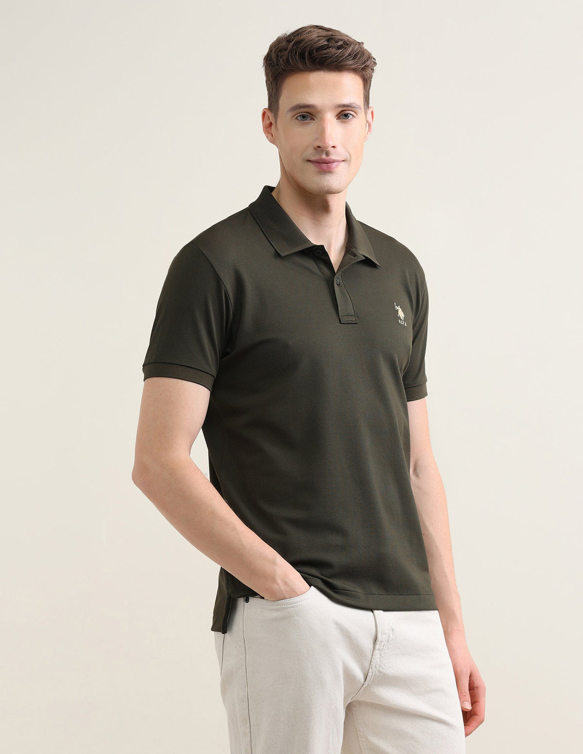 Solid Slim Fit Polo Shirt USP0