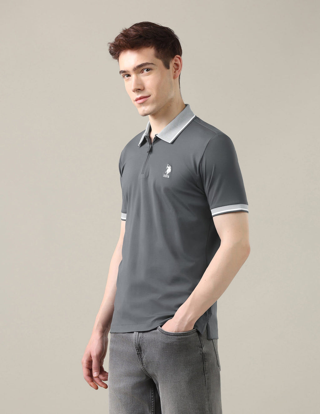 Solid Slim Fit Polo Shirt USP0