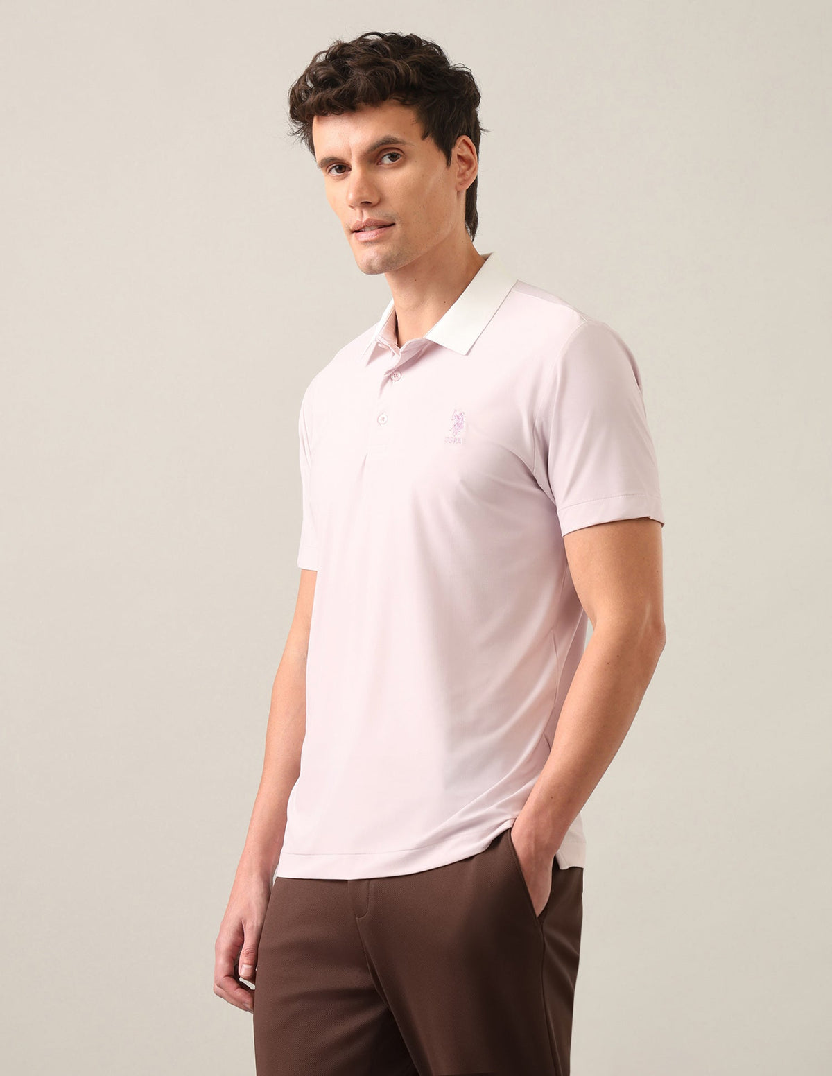 Solid Slim Fit Polo Shirt USP0
