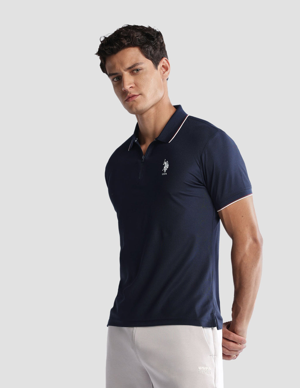 Solid Regular Fit Active Polo Shirt USP0