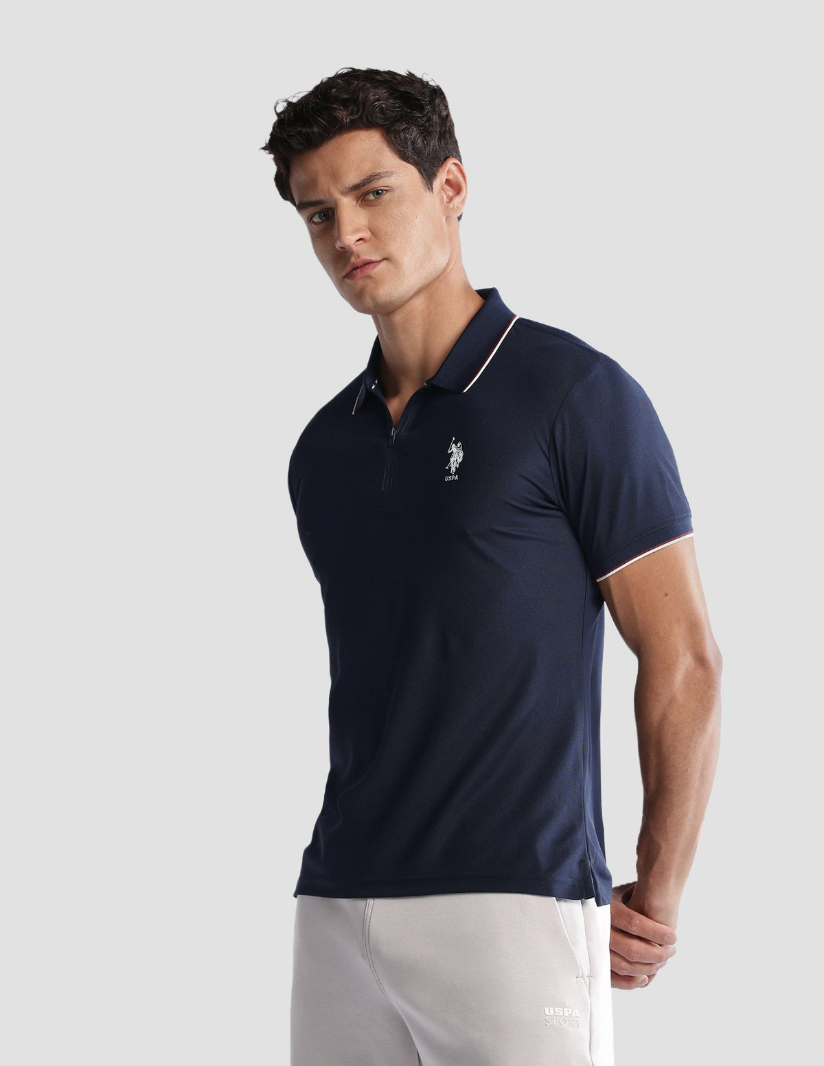 Solid Regular Fit Active Polo Shirt USP0