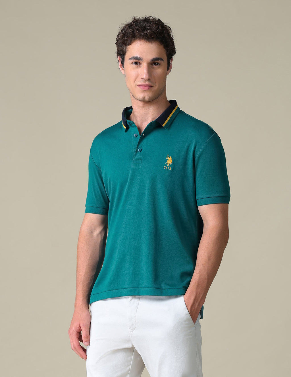 Regular Fit Solid Polo Shirt USP0
