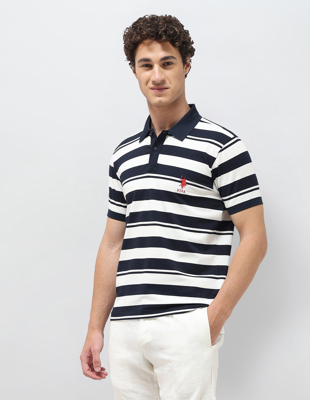 Horizontal Striped Slim Fit Polo Shirt USP0