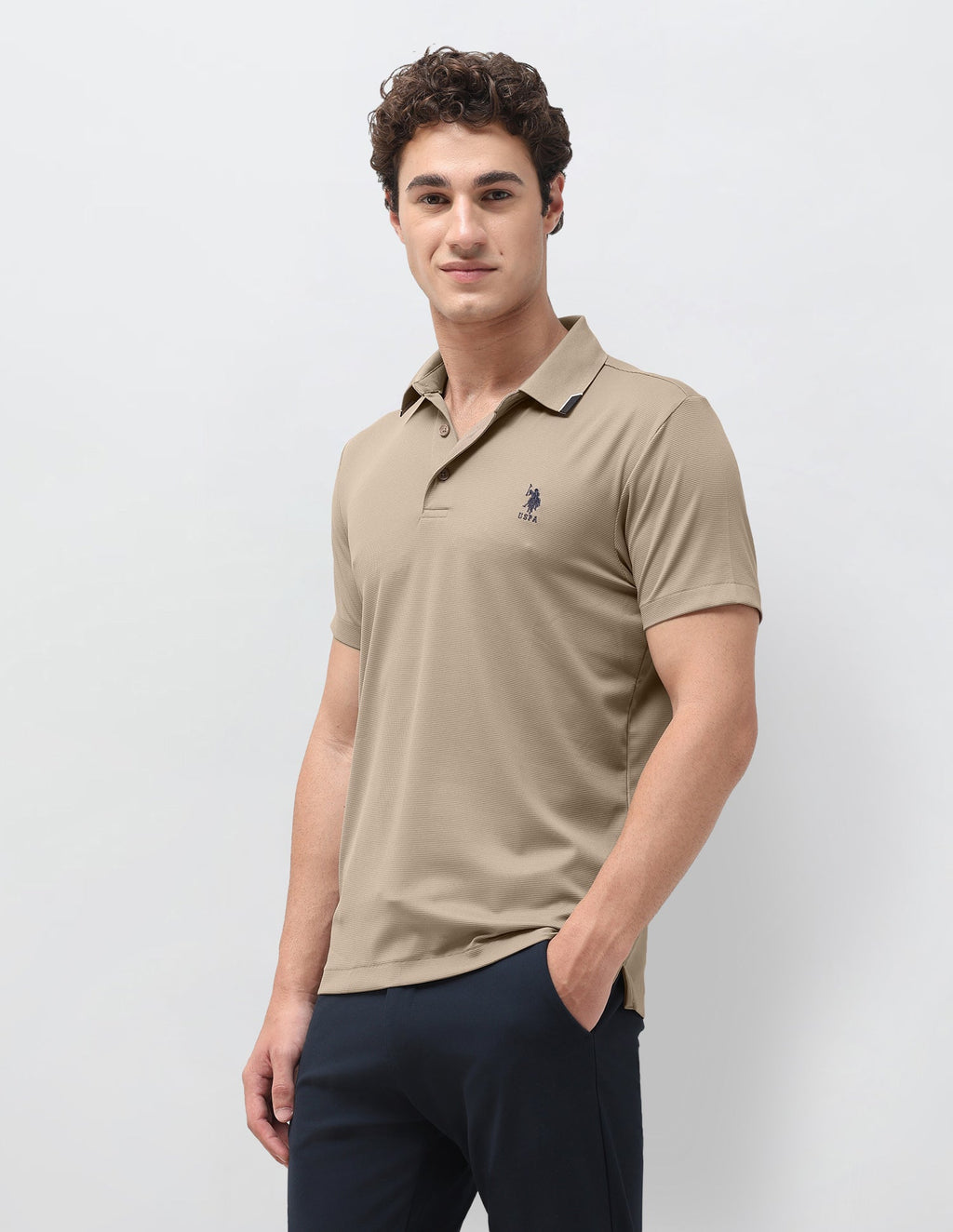 Slim Fit Solid Polo Shirt USP0