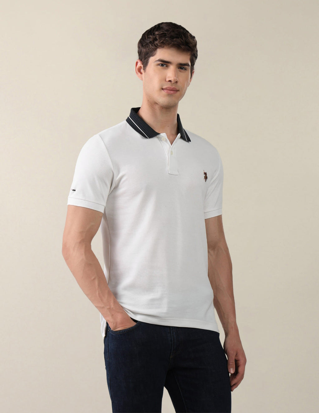 Solid Slim Fit Polo Shirt USP0