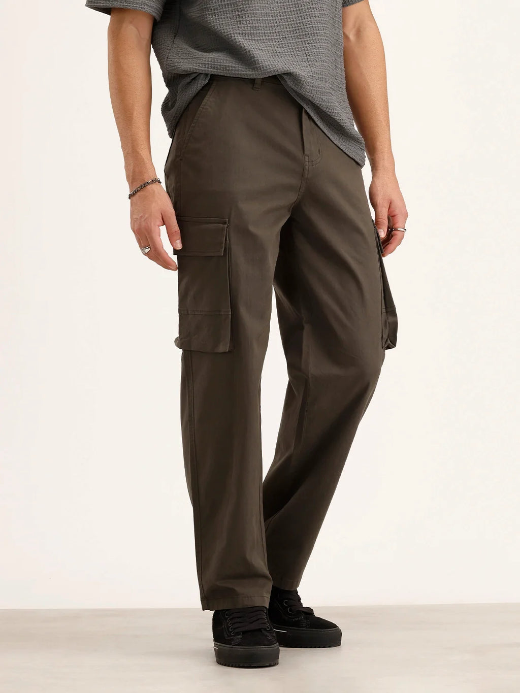 Loose Fit Cargo Trouser | Olive