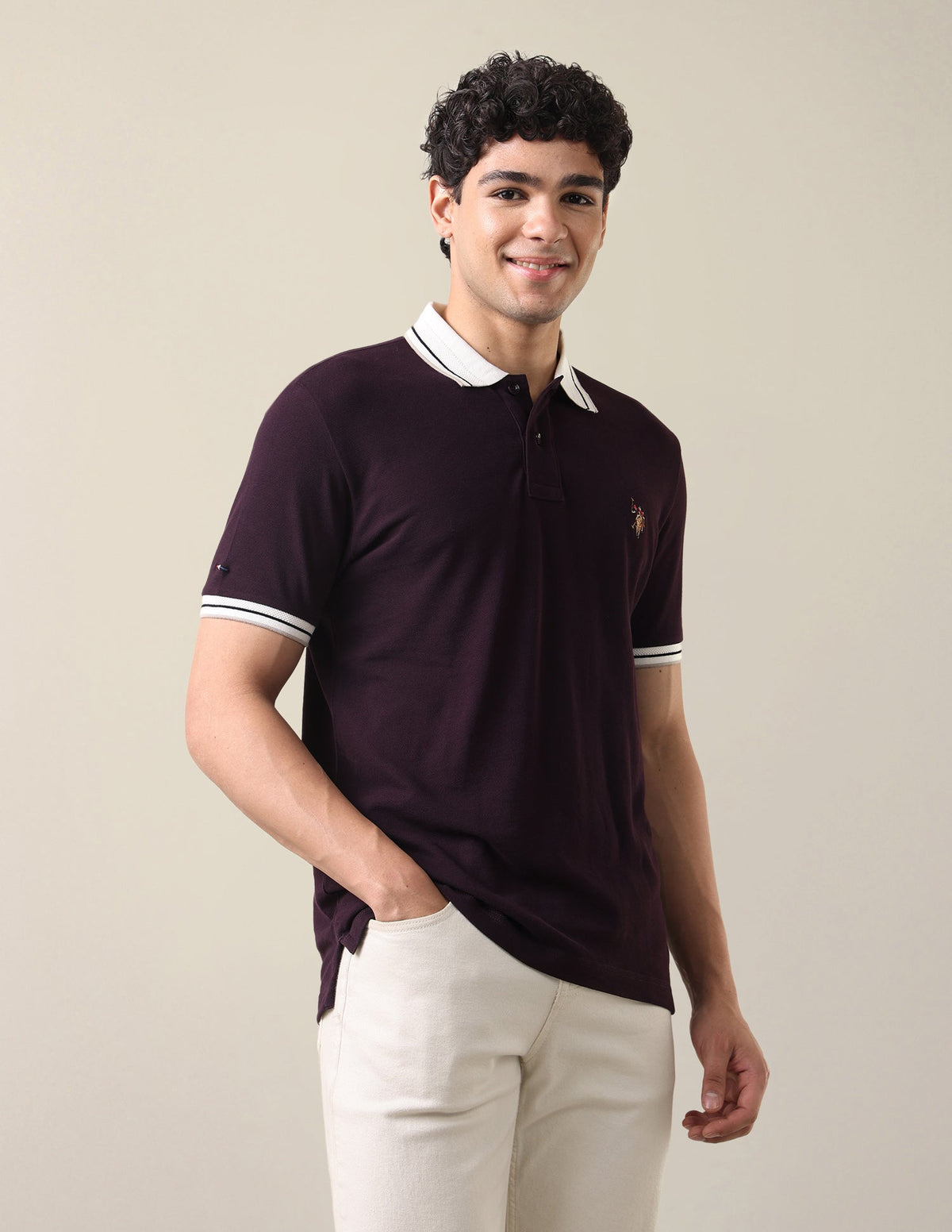 Solid Slim Fit Polo Shirt USP0