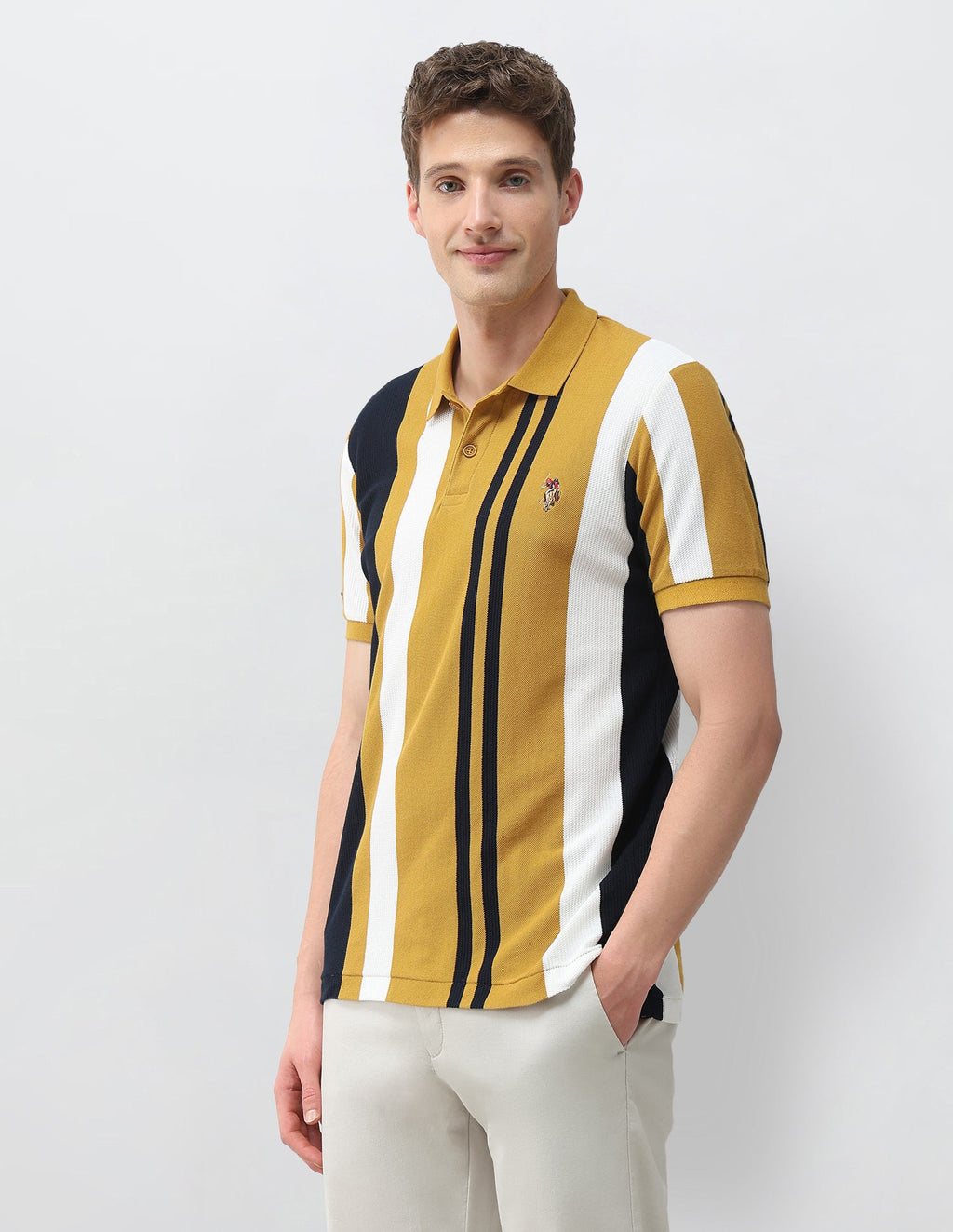 Vertical Striped Slim Fit Polo Shirt USP0