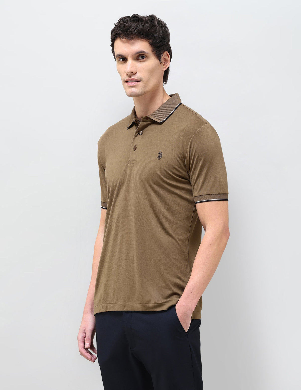Solid Slim Fit Polo Shirt USP0