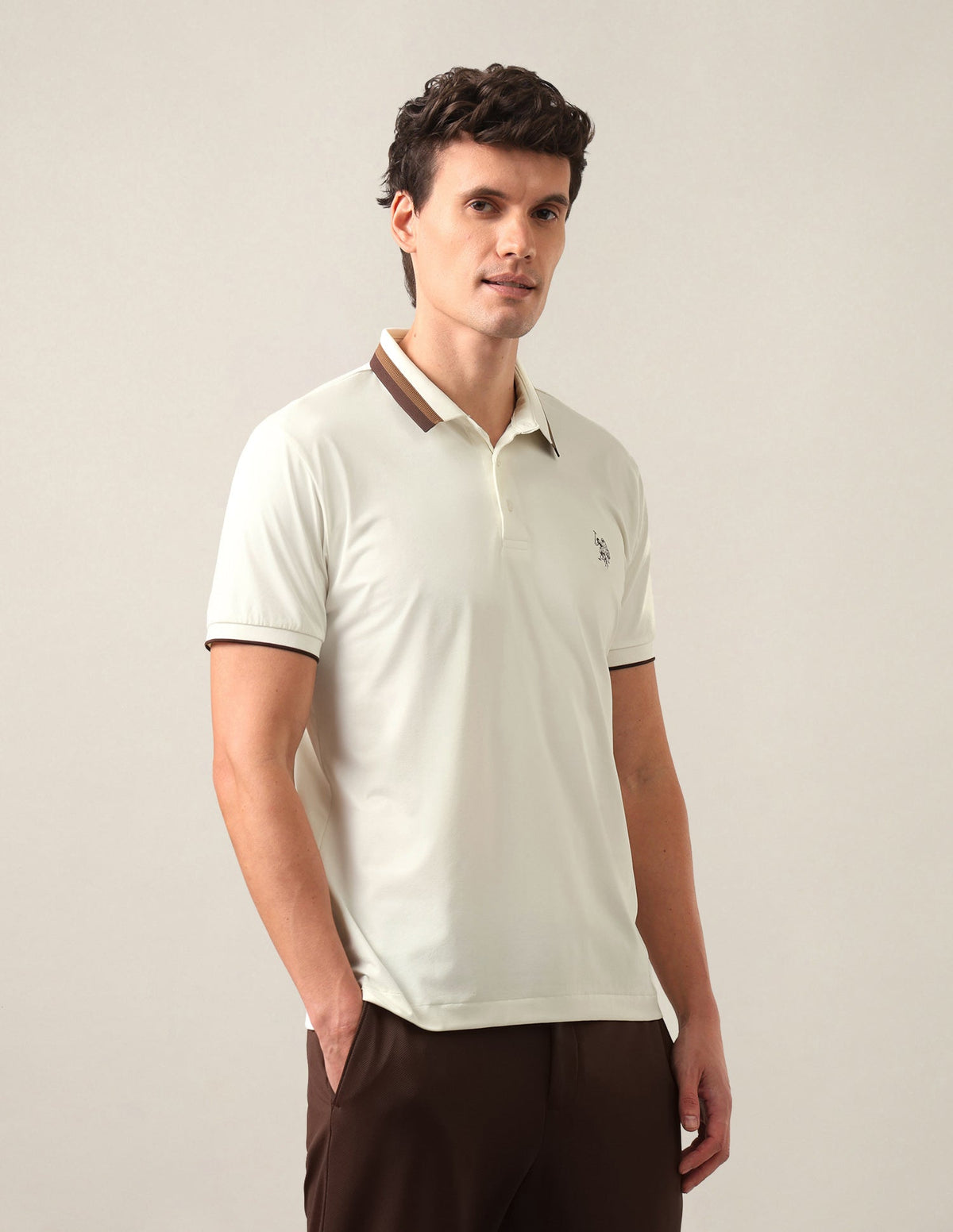 Solid Slim Fit Polo Shirt USP0