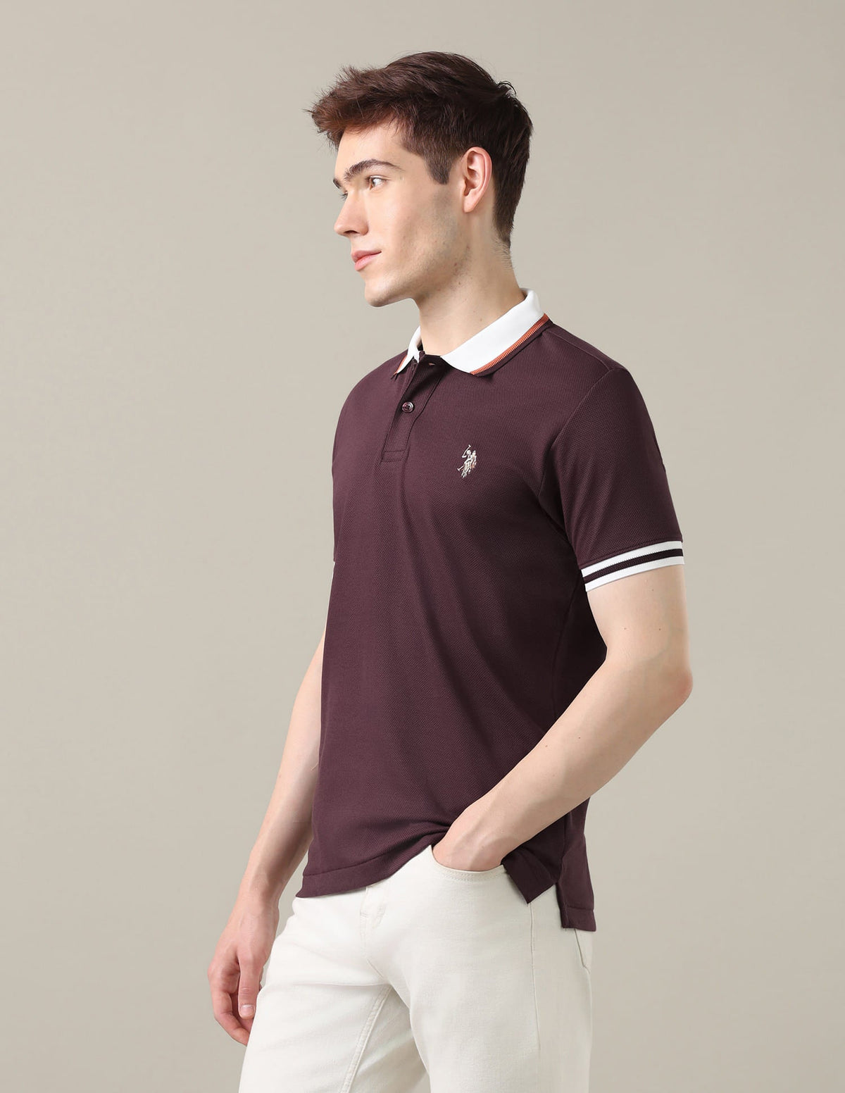 Solid Slim Fit Polo Shirt USP0