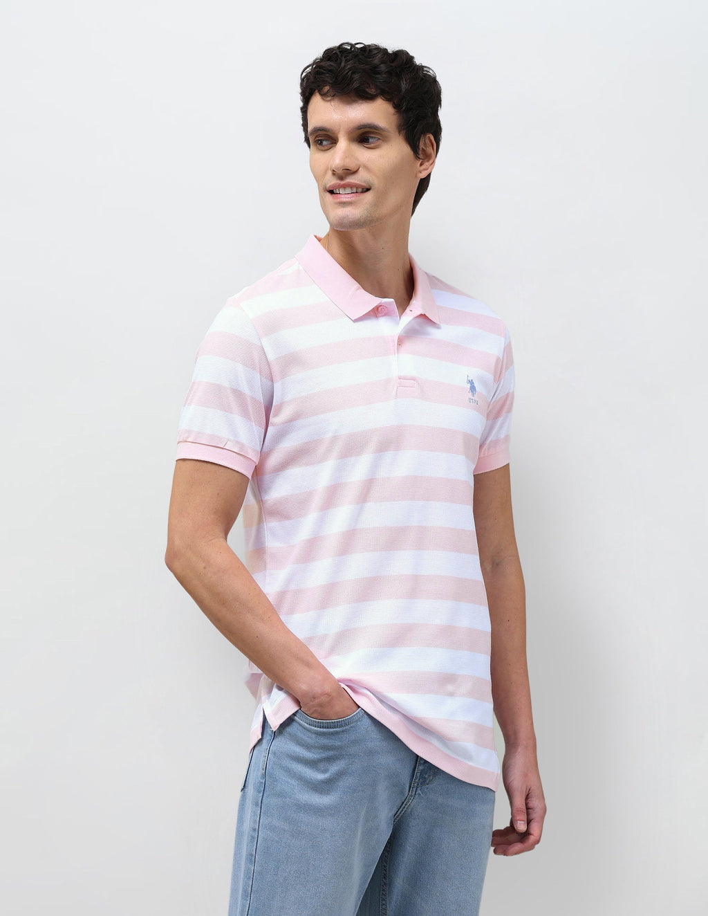 Horizontal Striped Slim Fit Polo Shirt USP0