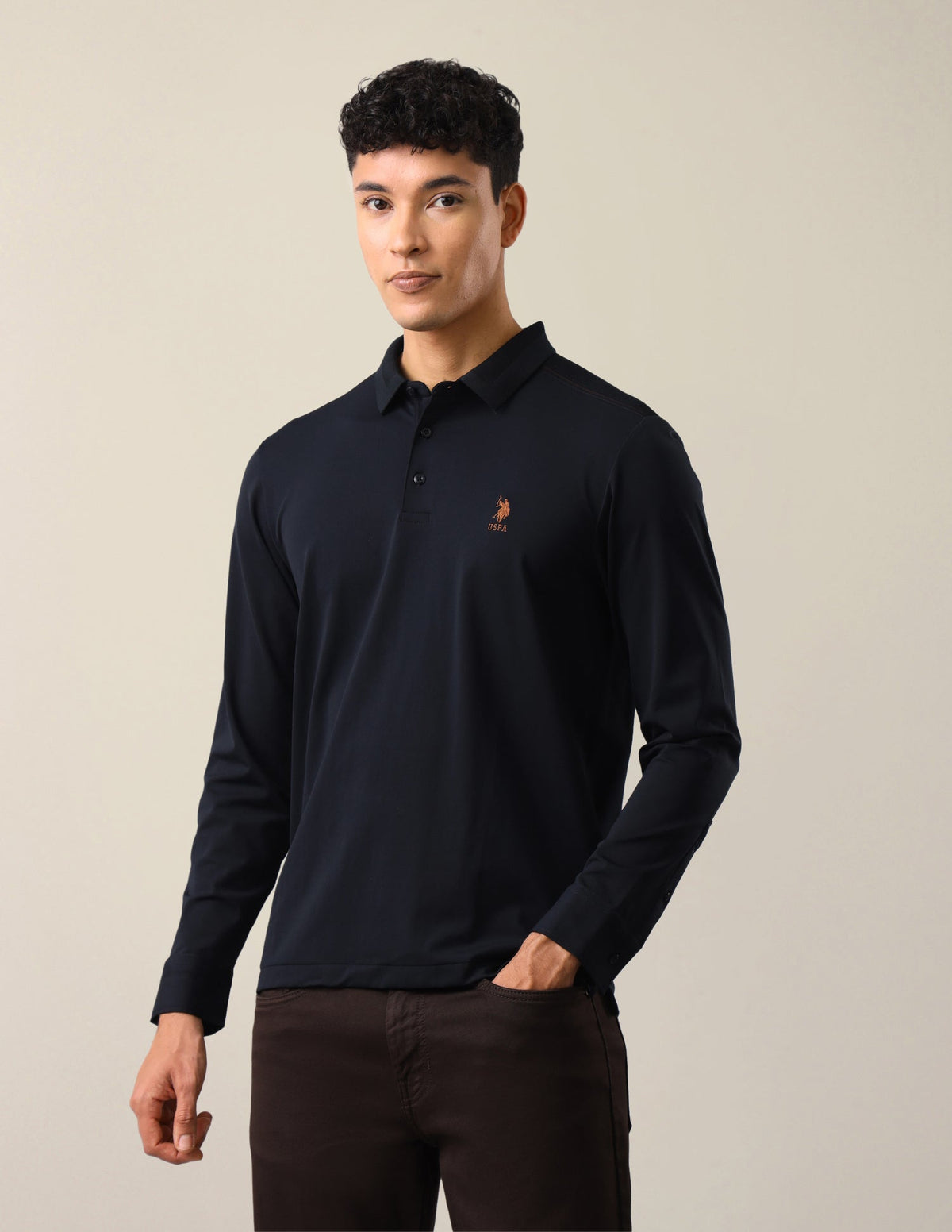Solid Slim Fit Polo Shirt USP0