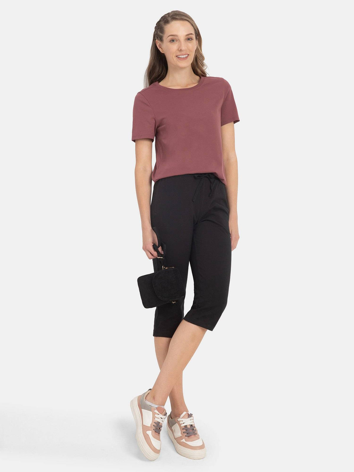 AW88 Women Cotton Rich Relaxed Fit Curved Hem Styled T-Shirt - Wild Ginger | TS56 - view 6